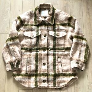 American Eagle Outfitters Plaid Wool Blend Shacket